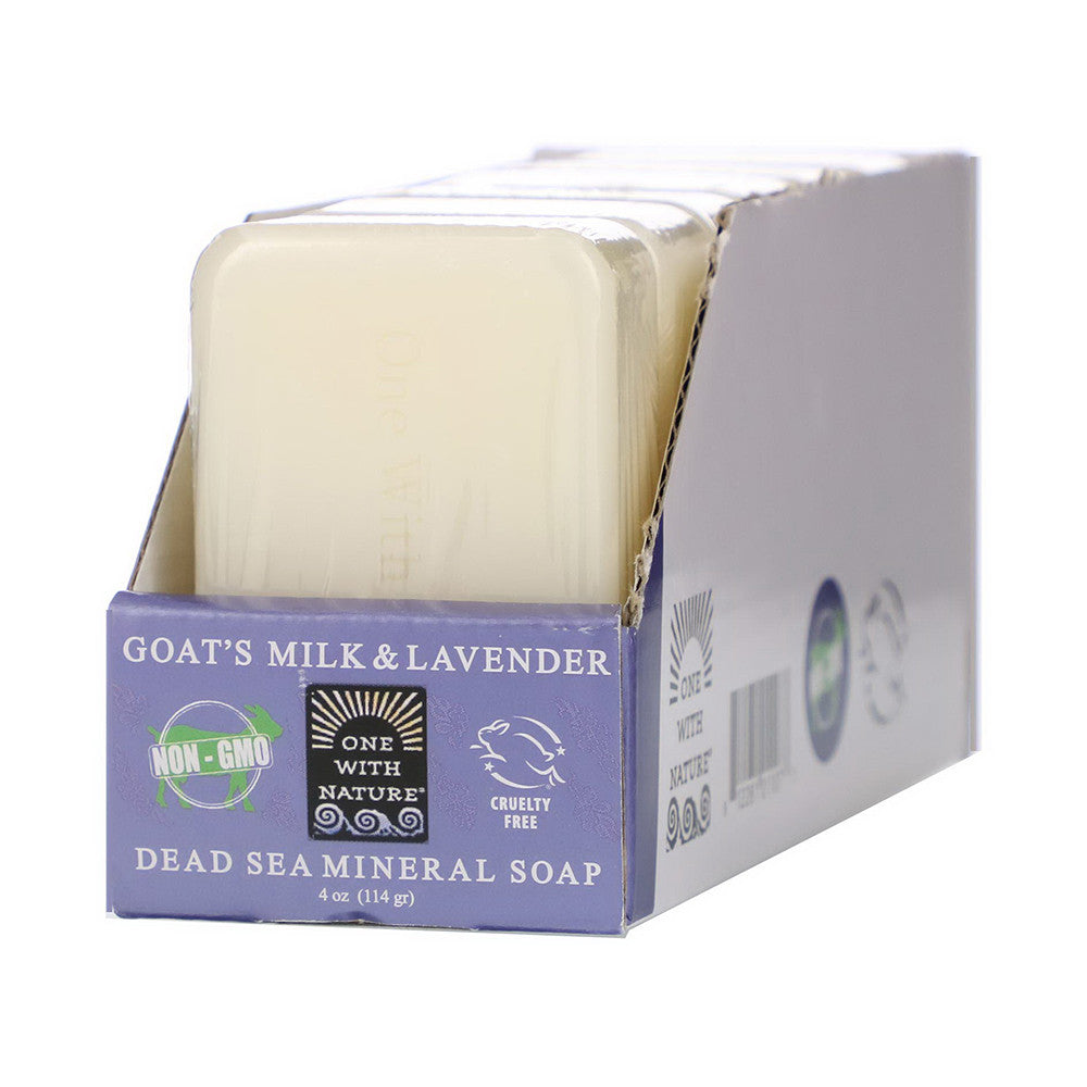 One With Nature Dead Sea Mineral Soap, Goats Milk And Lavender, 6 Bars, 4 Oz